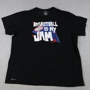 Nike T-Shirt Mens 2XL XXL Dri-Fit Tee Black Short Sleeve Basketball Is My Jam